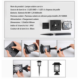 Lumière solaire colonne lampe solaire extérieur lampe 6LED 1.2V 600mah nickel métal hydrure batterie 135x83x190mm lumière blanche