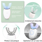 Brosse à Dents Adulte En Forme De U 400mah Nettoyage des dents par ultrasons blanchiment par lumière bleue moussage automatique