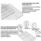 4 pcs Grille de refroidissement 39x28cm Gril d'extérieur carré Grilles de barbecue Grille cuisson Grilles barbecue Grille carrée
