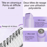 Rasoir electrique femme 200mAh 2 en 1 rechargeable pour femme à 2 têtes pour visage corps bikini tondeuse de précision epilateur