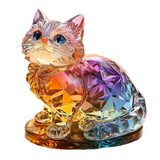 Ornements chat coloré en acrylique plan 2d artisanat cadeau décoration d'intérieur décoration de chat pour maison table salon