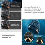 Bonnet bluetooth 5,3 chaud à diodes électroluminescentes pour l'alpinisme et la pêche nocturne bonnet technique musique jouable