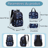 artable 46x30x23cm cartable à roulettes 3 en 1 sac à dos à roulettes sac à dos/valise trolley détachable pour garçons et filles