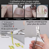 oupe Ongles Inox Professionnel Ergonomique Ciseaux à Ongles pour Pédicure Manucure Peau Morte Pied et Main Design Durable Argent