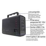 Kit Panneau Solaire pour camping 75 x125 x175mm 18V10W panneau Générateur solaire portable complete avec 4 Ampoule et 2 USB Port