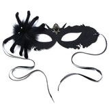 Masque de mort d'araignée noire d'halloween, demi-visage de danse pour hommes et femmes adultes, coiffure couvrant le visage