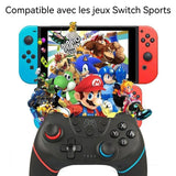 Manette de jeu 550mah 2 PCS video sans fil avec vibration 6 axes fonction de vibration de capture d'écran applicable au commutateur