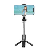 Téléphone portable beauté bureau pliant bluetooth selfie bâton lumière de remplissage mini vibrato portable trépied en direct