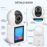 Camera surveillance wifi intérieure 2 millions pixels IPX66 PTZ 20m vision nocturne IR audio bidirectionnel caméra de surveillance