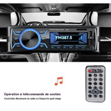 Autoradio Bluetooth 12V Sortie haute puissance à 4 canaux 18 stations de radio peuvent être préréglées Chargement rapide USB noir