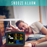 Réveil avec fonction de prévision météo thermomètre thermomètre hygromètre intérieur extérieur réveil électronique à écran couleur