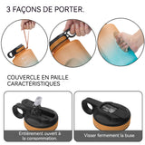 Bouteille d'eau 3.78L grande capacité gourde sport avec poignée portable conception à double échelle bouilloire de couleur dégradée