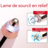 Tondeuse à sourcils 600mAh tête tondeuse à sourcils tridimensionnelle avec éclairage corps antidérapant utilisation polyvalente