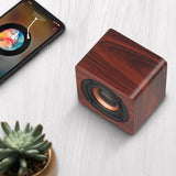 Haut-parleur Bluetooth sans fil, Grain de bois, caisson de basses Portable, carré créatif, Mini petit haut-parleur rétro