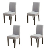 4 pièces Couvertures de chaises de restaurant  Housse de chaise couleur pure  Gris  Housse de chaise siamoise  Hôtel  Ménage