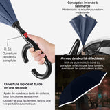 Parapluie inversé 109x78cm 8 baleines pour temps ensoleillé et pluvieux léger et résistant au vent parapluie à poignée en C bleu