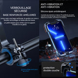 Support telephone moto 14,8x9,7x5cm 360 degrés rotation résistant aux chocs porte telephone velo pour téléphones de 4,7-7,0 pouces