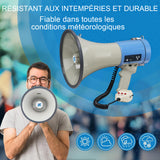 Mégaphone professionnel 50w 1000m bleu mp3 mégaphone pour manifestations et matchs sportifs sirène mégaphone porte voix
