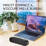Enceinte bluetooth 10 heures temps de jeu 23x6x6cm distance de réception 10-15 mètres lumière haut-parleur bluetooth portable noir