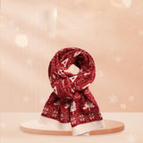 Écharpe en laine tricotée polyvalente rouge pour femmes, écharpe d'hiver mignonne et chaude pour étudiante, écharpe de noël