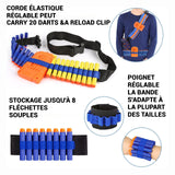 Gilet tactique 2 chargeurs de 12 coups avec 40 balles molles Pack de balles molles grande capacité Adapté aux combats intenses