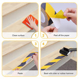 Ruban antidérapant givré Matériau PVC jaune + noir Sol escalier piscine antidérapant Conception élargie et épaissie 5 cm * 10 m