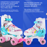 Patins à roulettes ‎XS 27-30 4 Taille Réglable avec 8 Roues Lumineuses débutants pour Roller Enfant Fille et Garçons Roller Enfant