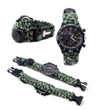 Bracelet de survie Cordon de parachute multifonctionnel Anti-vieillissement  Montre à silex  Adaptées aux sports de plein air
