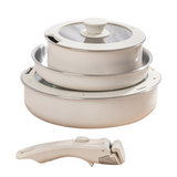 Batterie de cuisine 3kg Très grande capacité poignée amovible conduction thermique uniforme durable empilable et antiadhésif