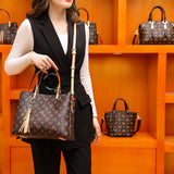 Sac en cuir véritable imprimé sac femme nouvelle tendance grande capacité sac à main mode épaule Messenger sac