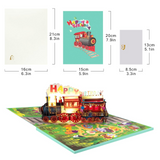 Cartes 3D 16 x 21 x 0,5 cm enveloppe et carte incluses vœux d'anniversaire musique et lumière cadeau pour un anniversaire Vert
