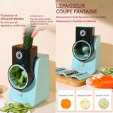 Coupe-légumes 25x14x12.5cm coupe-légumes électrique multifonctionnel pour maison avec 3 types de lames facile à démonter et à laver