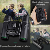 Jumelles pliable 40x22 télescope haute qualité compact et léger pour adultes enfants observation oiseaux théâtre et jeux sport