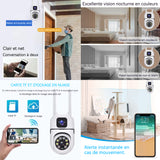 Camera surveillance wifi intérieure 4mp double objectif vision nocturne intelligente audio bidirectionne caméra de surveillance