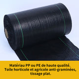 1 pièce 4X50M PP tissu résistant à l'herbe tissu sol agricole noir respirant et perméable l'eau film couverture d'herbe agricole