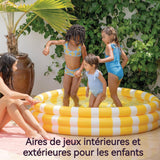 Piscine gonflable 147x33cm 330L Piscine gonflable pour enfants Forme de citron Matériau PVC laminé solide et durable Parc aquatique