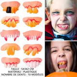 Dents de vampire 10 modèles 5x3x2cm dents de démon d'halloween pour les accessoires de maquillage d'halloween noël dent de vampire