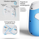 Manette de jeu 2.5g sans fil avec joystick et boutons lumière rvb rechargeable manette compatible pour les consoles de jeux