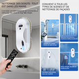 Robot laveur de vitre 5600pa 40 ml réservoir d'eau robot nettoyeur de vitre avec télécommande et 10 chiffons et corde de sécurité