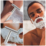 Rasoir manuel 10lames avec socle rasoir l'ancienne rasoir manuel à l'ancienne rasoir double face usage domestique lame inoxydable
