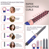 Brosse soufflante 5 en 1 600w 3 vitesses fer à friser pour sécher lisser boucler multifonction rouleaux chauffants avec 1,8m câble