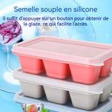 Bac à glaçons en silicone 3 Pièces 18 Compartiments Moule a Glacon Bac Glacon Silicone cubes 45mm réutilisable Rouge Gris Bleu