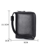 Porte-cartes en cuir véritable Grande capacité Portefeuille pour hommes 18 positions de cartes Porte-cartes bancaires