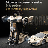 Voiture télécommandée or 22x15x9cm jouet transformateur robot télécommandé transformable transformation intelligente télécommandée