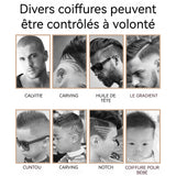 Tondeuse à cheveux 800mAh batterie grande capacité rechargeable USB pour tailler et façonner les contours de la barbe argent
