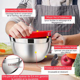 bols à mélanger avec Coloré Couvercles 5pcs Bols Mélangeurs Saladiers Empilable pour Un Stockage Minimal Ustensiles de Cuisine