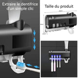 Porte-brosses à dents avec Intelligent stérilisation  UV emplacement principal pour 4 brosses à dents distributeur de dentifrice