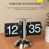 Horloge à bascule 20,5x16cm horloge automatique à page tournante salon meubles de maison balance horloge mécanique à siège horloge