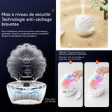 Humidificateur d'air 18,5x16,5x20cm 550ml bluetooth 5,3 diffuseur d'arômes fonction haut-parleur bluetooth et 3 modes d'éclairage