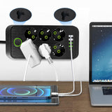 Multiprise electrique Protection surtension Bloc 6 prises 4 USB 1 Type-C Longueur câble 1,8M avec Interrupteur Bloc Multiprise